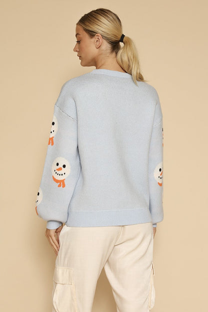 All Over Snowman Holiday Knit Sweater