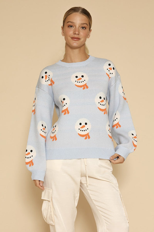 All Over Snowman Holiday Knit Sweater hover