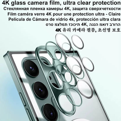 Original Wireless Magnet Plating Case for Magsafe Case Samsung Galaxy S21 Fe S22 Plus S23 S24 Ultra Glass Full Camera Protection