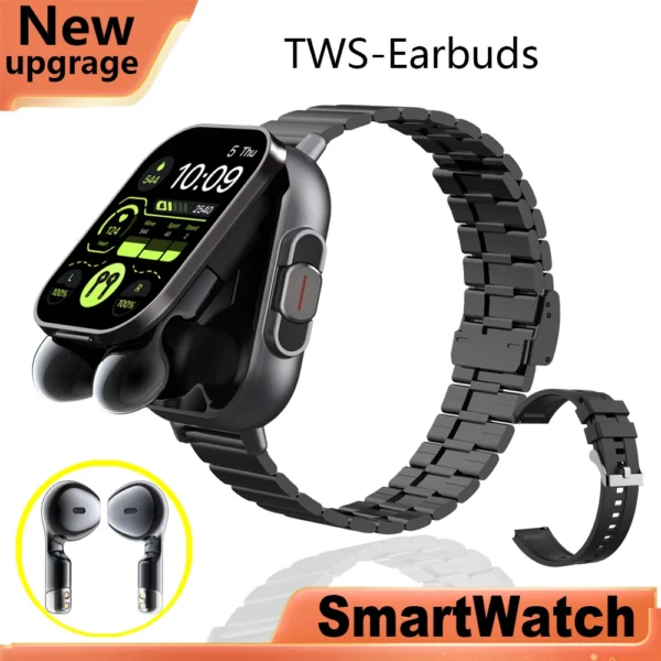 2024 NEW Headset Smart Watch TWS Two In One Wireless Bluetooth Dual Headset Call Health Blood Pressure Sport BT Music Smartwatch - Image 10