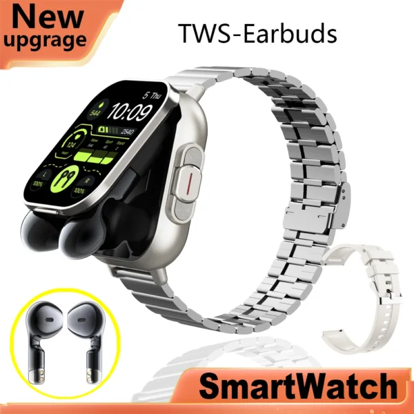 2024 NEW Headset Smart Watch TWS Two In One Wireless Bluetooth Dual Headset Call Health Blood Pressure Sport BT Music Smartwatch - Image 9