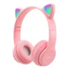 Wireless Headphones Cat Ear Gaming Headset Glow Light Bluetooth-Compatible Helmets Cute Over-Ear Headsets for Kids and Adult - Image 11